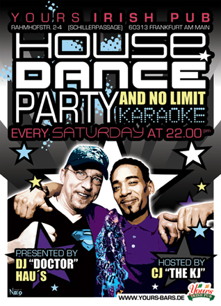 house & danceparty in Irish Pub!